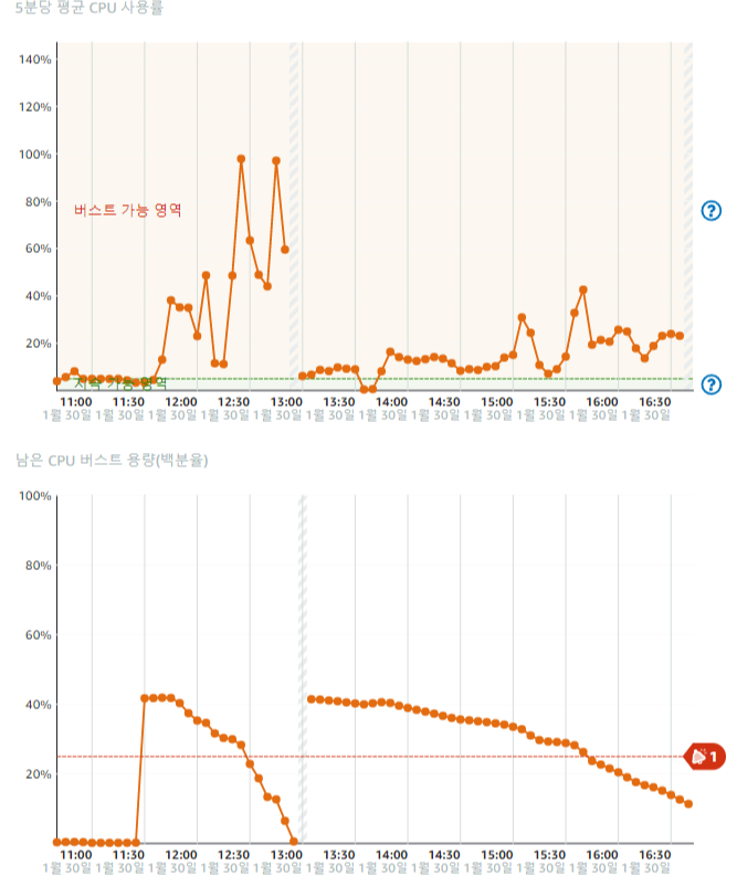 서버 cpu 자원 사용량
